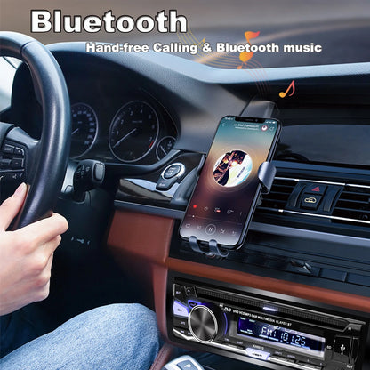 Single 1 DIN Car Stereo with CD/DVD Player Bluetooth AM/FM/RDS Radio USB SD Aux Audio Receivers