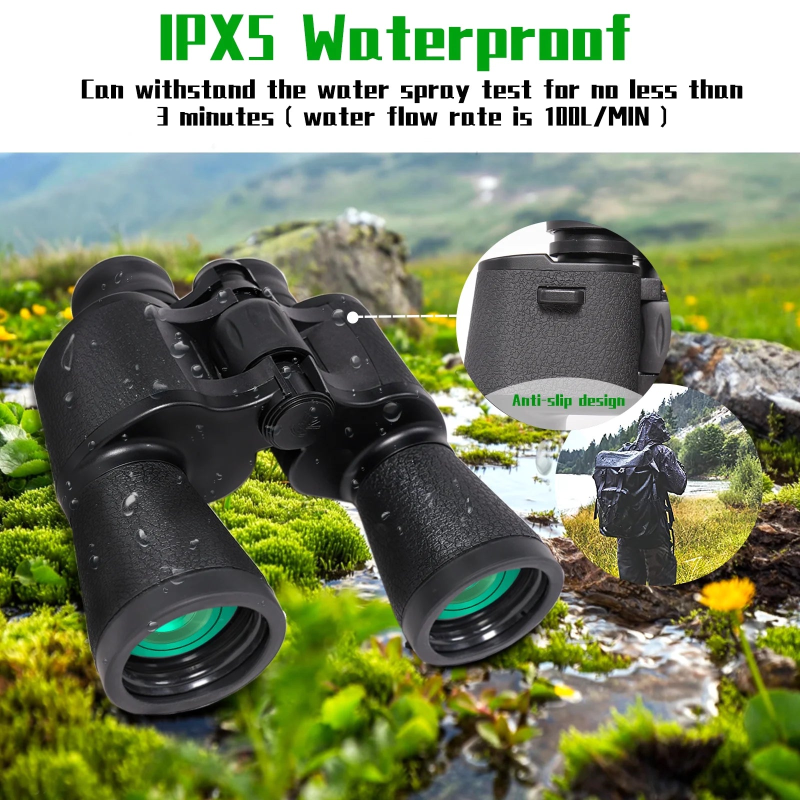 Binoculars, 20X50 Binoculars for Adults, Compact HD High Powered Binoculars with Low Night Vision 28Mm Large Field Binoculars with BAK4 Prism FMC Lens for Hunting Bird Watching Sports