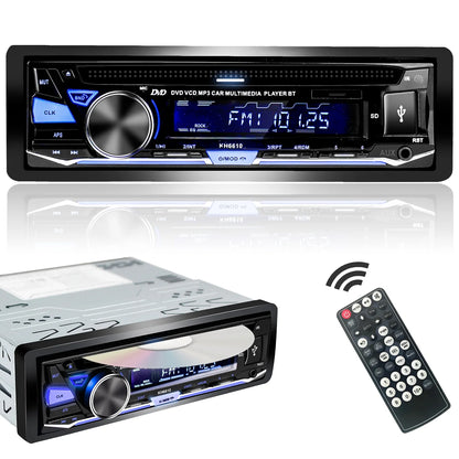 Single 1 DIN Car Stereo with CD/DVD Player Bluetooth AM/FM/RDS Radio USB SD Aux Audio Receivers