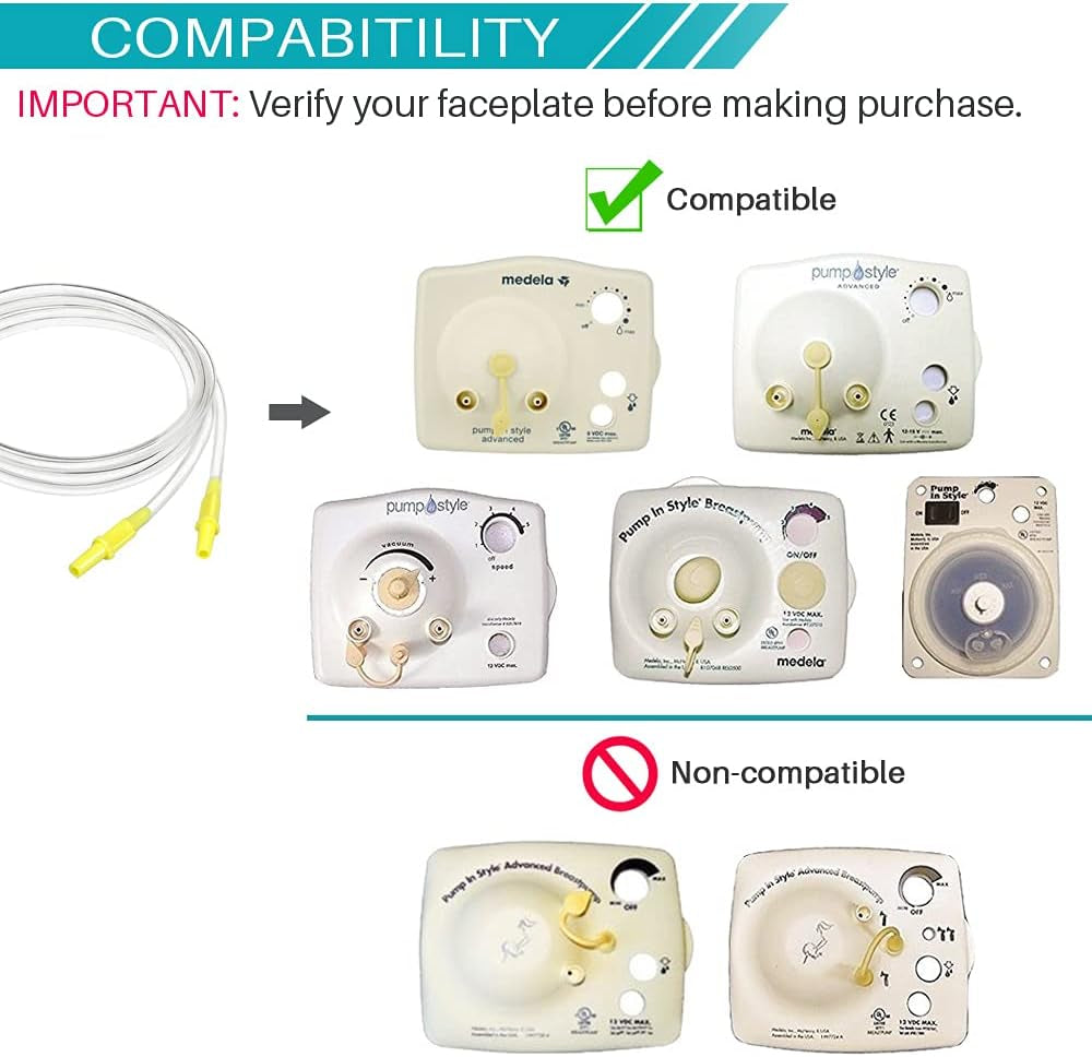 Pump in Style Tubing X4, Spare and Replacement Tubing for Medela Pump in Style Advanced Breast Pump - BPA Free (4 Pc)