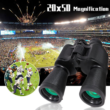 Binoculars, 20X50 Binoculars for Adults, Compact HD High Powered Binoculars with Low Night Vision 28Mm Large Field Binoculars with BAK4 Prism FMC Lens for Hunting Bird Watching Sports